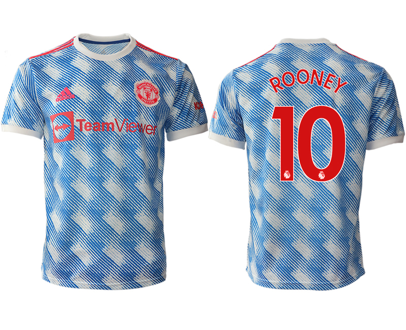 Men 2021-2022 Club Manchester United away aaa version blue #10 Soccer Jerseys